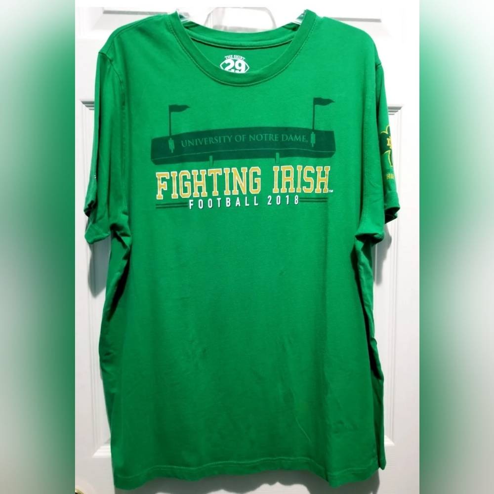 Notre Dame Irish Green Football 2018 Tradition T-Shirt Men XL No Breaking Point